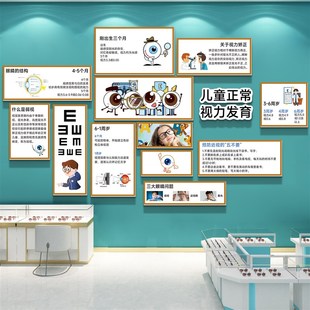 眼镜店墙面装饰画爱护眼睛文化背景广告海报宣传科普形象墙贴挂画