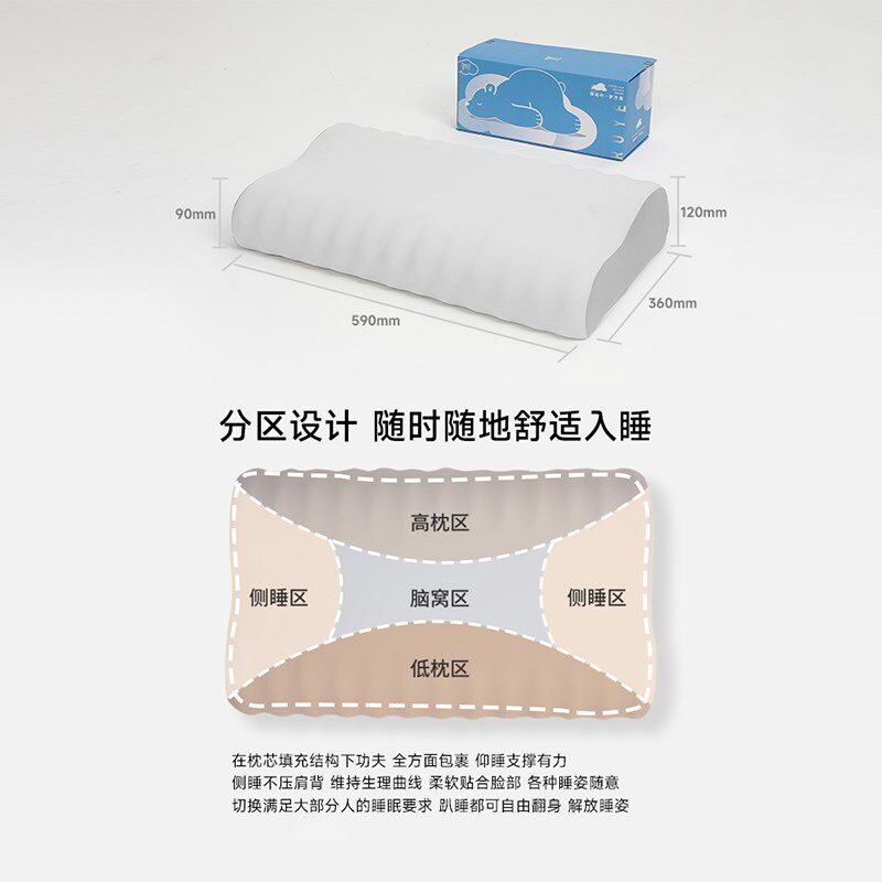如叶深睡枕记忆棉枕头深度助睡眠家用男女学生护颈椎枕专用枕套