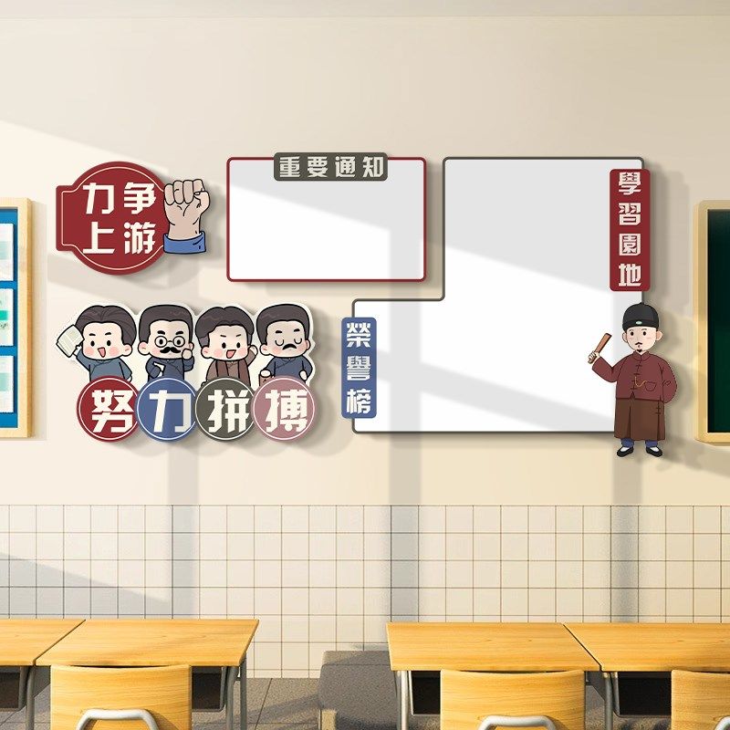 中小学教室文化墙宣传栏荣誉墙贴画学生风采展示学习园地布置挂画