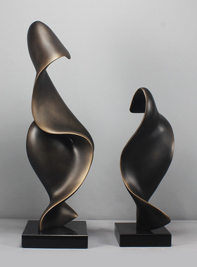 现代抽象艺术摆设软装饰品玻璃钢家居售楼处客厅样板间摆创意摆件