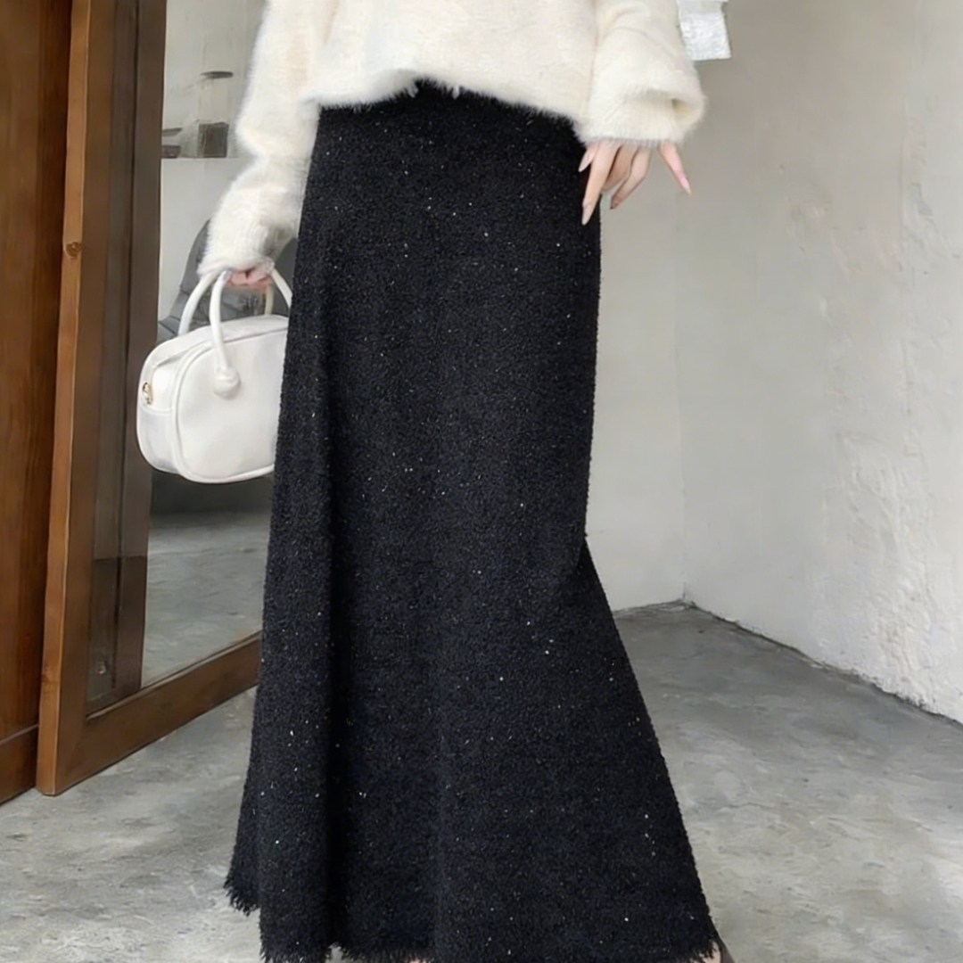 欧货高端大牌设计款亮片流苏弹力半身裙高级感气质高腰显瘦鱼尾裙,女装/女士精品,大码半身裙,淘宝优惠券,粉丝福利购,淘宝优惠卷