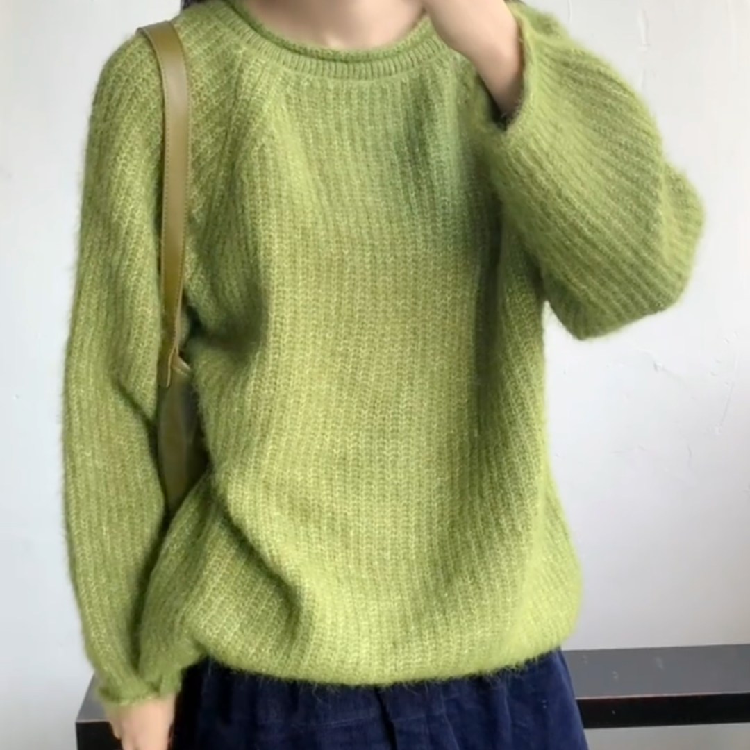 慵懒风高级感独特漂亮卷边毛衣2025秋冬韩系小个子宽松针织上衣女,女装/女士精品,大码内搭,淘宝优惠券,粉丝福利购,淘宝优惠卷