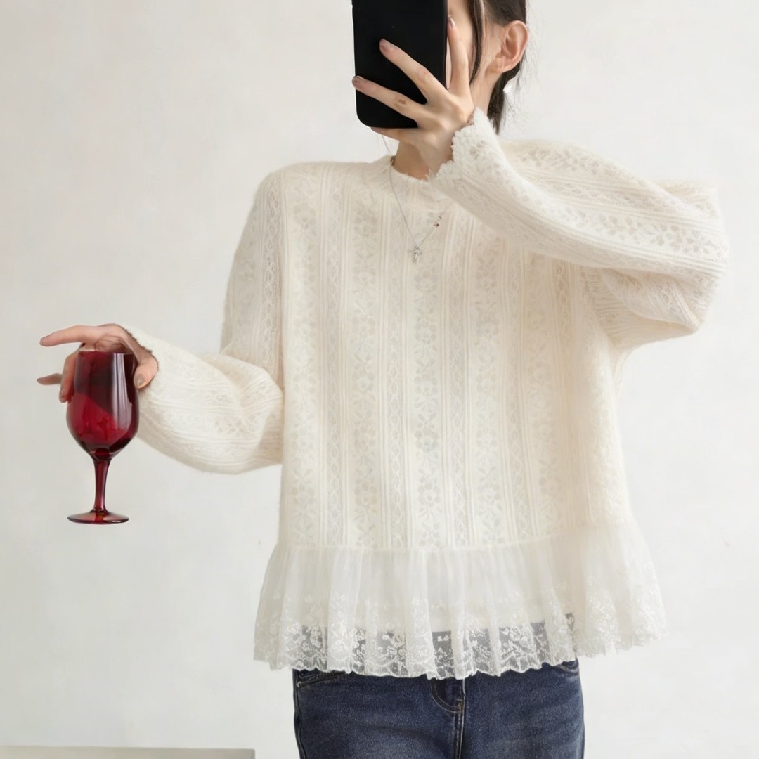 女士高知穿搭2026春季新款韩系气质简约高级感显瘦蕾丝内搭打底衫,女装/女士精品,大码内搭,淘宝优惠券,粉丝福利购,淘宝优惠卷