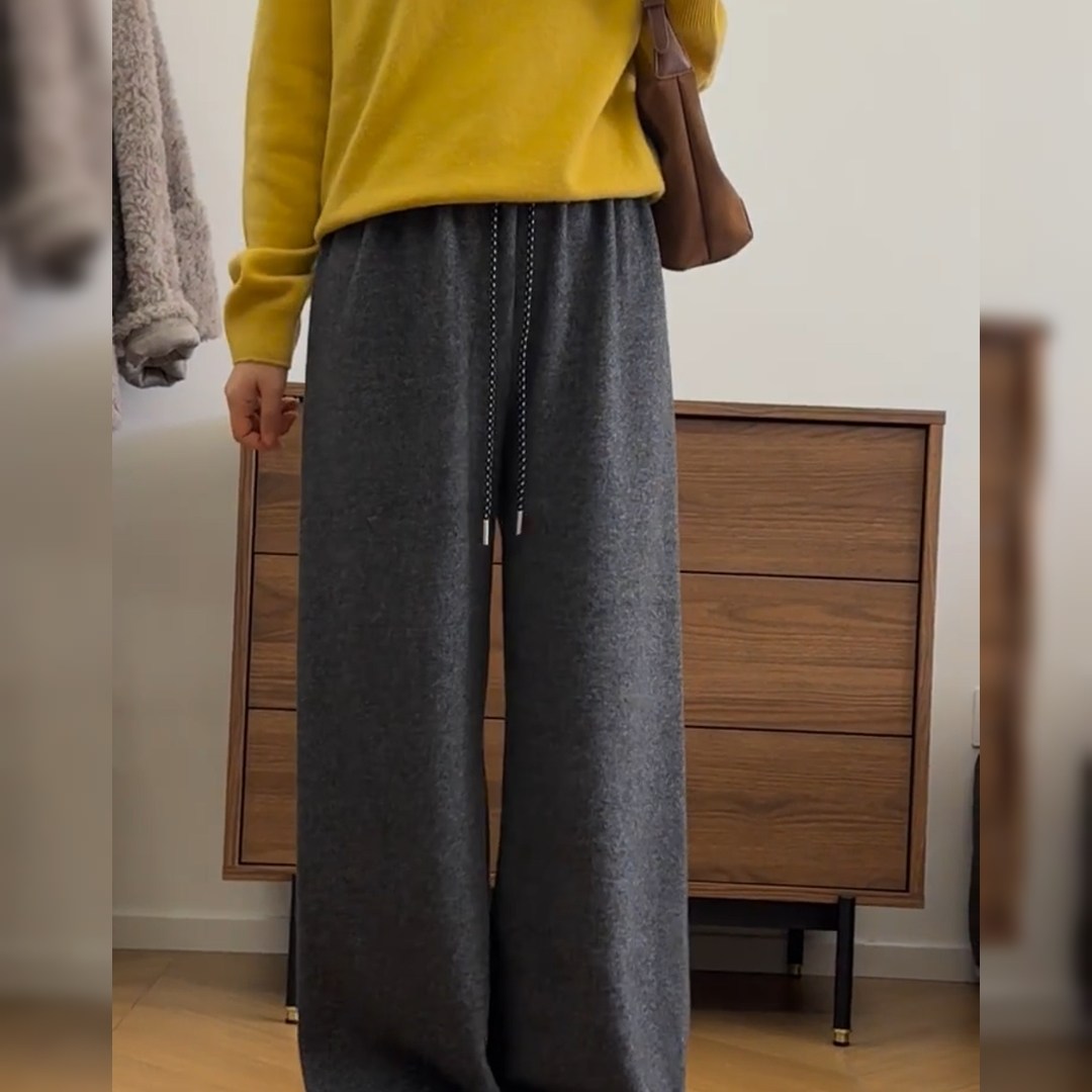 灰色高腰直筒休闲裤女2026早春新款设计感复古垂坠感小个子糯米裤,女装/女士精品,大码内搭,淘宝优惠券,粉丝福利购,淘宝优惠卷