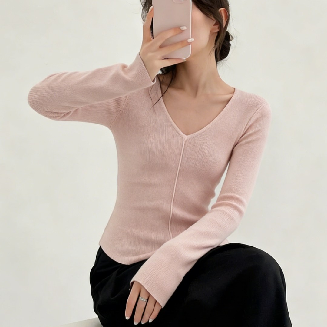 春季新款小众别致修身显瘦长袖打底衫高级感简约小个子内搭上衣女,女装/女士精品,大码内搭,淘宝优惠券,粉丝福利购,淘宝优惠卷