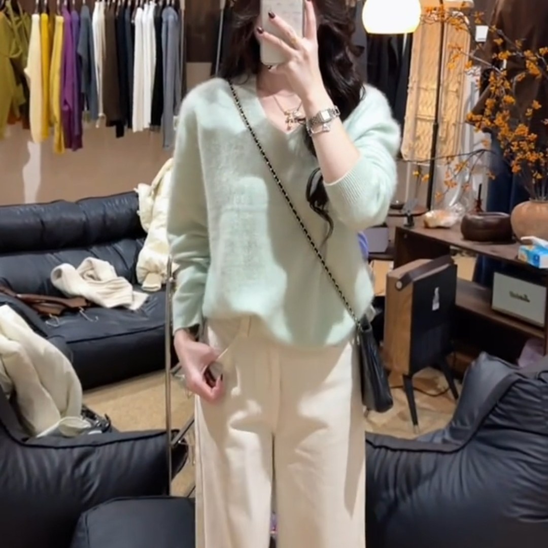 慵懒风高级感绿色宽松针织毛衣2025新款爆款宽松显瘦胖mm内搭上衣,女装/女士精品,大码内搭,淘宝优惠券,粉丝福利购,淘宝优惠卷