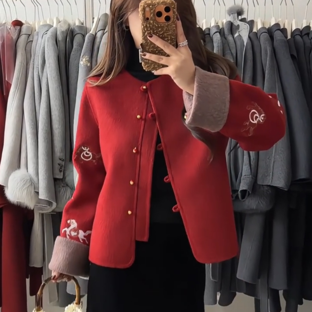 冬季新款高级感气质独特复古外套