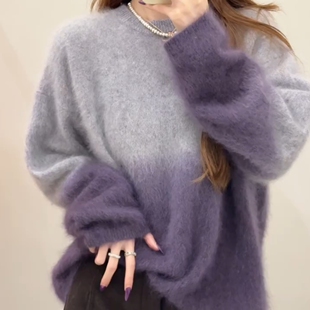 慵懒风高级感chic气质绝美独特漂亮保暖软糯针织毛衣2025冬季 新款