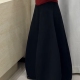 半身裙女2025冬季 欧货高端黑色赫本风设计款 毛呢大码 慵懒风花苞裙
