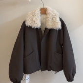 外套冬季 2025新款 韩系小个子派克服高级感慵懒风毛领洋气宽松短款