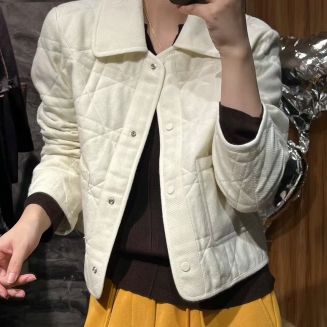 2025秋季新款爆款高端独特漂亮气质翻领菱格纹小个子短款棉衣外套,女装/女士精品,大码内搭,淘宝优惠券,粉丝福利购,淘宝优惠卷