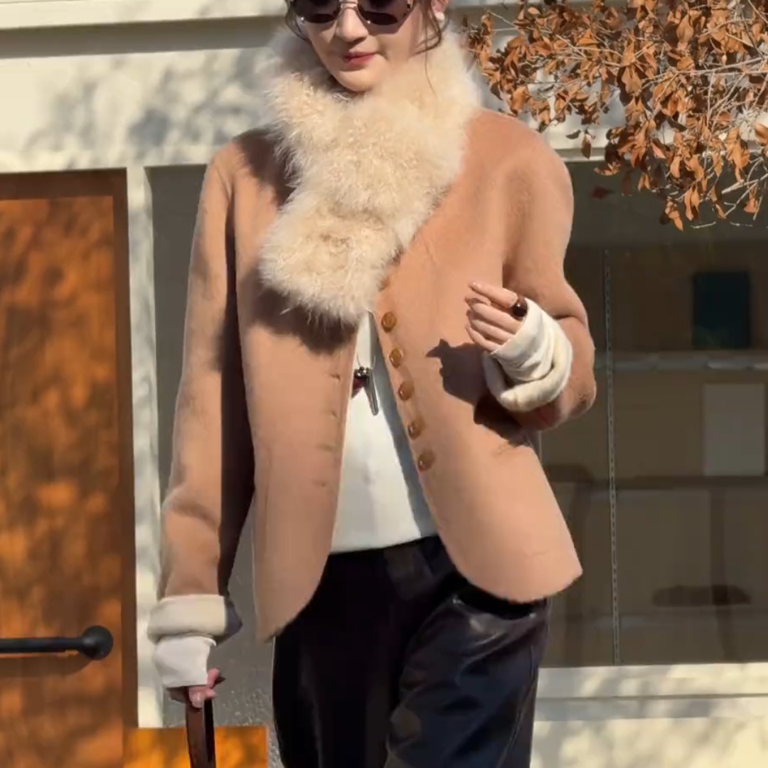 欧货高端定制小香风大码毛呢外套