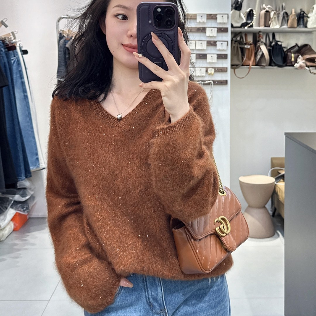 高级感慵懒风针织毛衣女装2025秋冬新款复古老钱风软糯可外穿上衣,女装/女士精品,大码内搭,淘宝优惠券,粉丝福利购,淘宝优惠卷