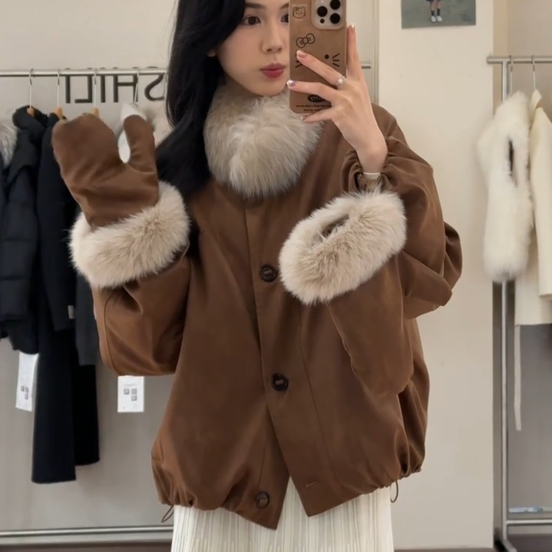 2025新款高级感复古宽松毛毛外套