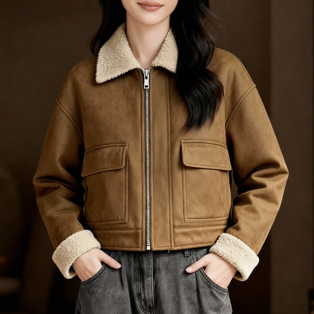 美式复古羊羔毛外套2025冬季新款