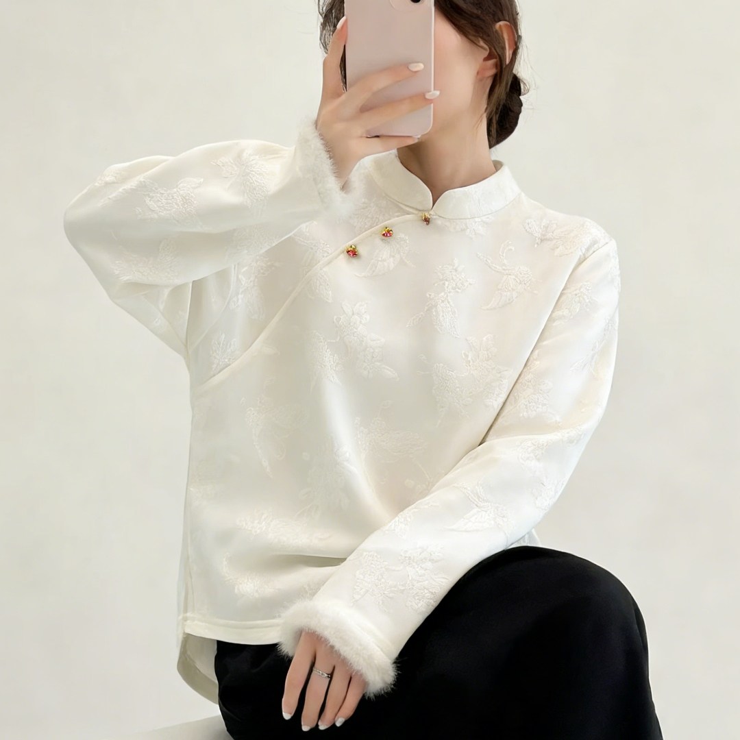 轻国风立领斜襟小衫2026新款清冷感女士洋气微胖显瘦内搭衬衫春季,女装/女士精品,大码内搭,淘宝优惠券,粉丝福利购,淘宝优惠卷