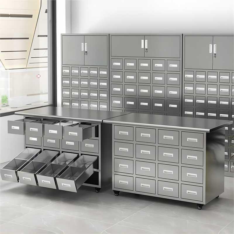 不锈钢中药柜医院诊所中医药橱多斗百子柜药房草药柜药材调剂台