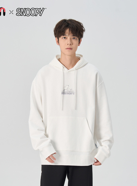 Fun潮牌史努比联名连帽卫衣男女款秋冬宽松休闲白色套头卫衣外套