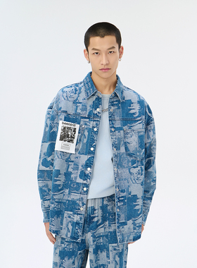Fun潮牌长袖衬衫男款2025年秋季新款BeenTrill系列牛仔衬衫外套