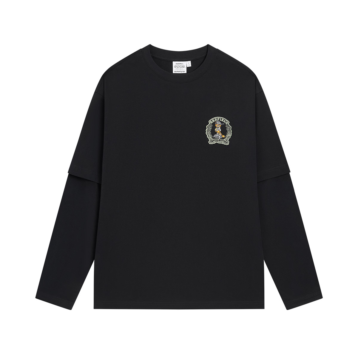 Fun潮牌长袖T恤男女同款2025年秋季新款加菲猫联名宽松圆领上衣