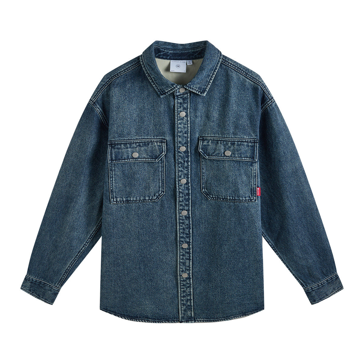 Fun潮牌牛仔衬衫2025年秋季新款时尚百搭休闲中性风衬衫外套