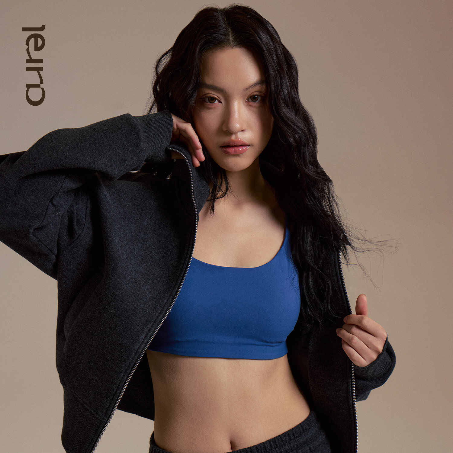 aurel短外套女秋冬新款加厚保暖上衣大翻领休闲运动开衫卫衣防风