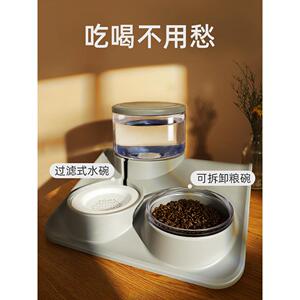 宠物猫碗狗碗双碗饮水机喂食器银渐层金渐层布偶英短美短蓝猫金吉