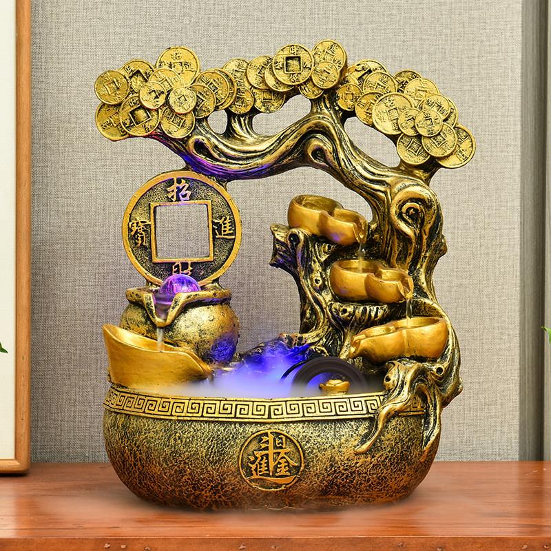 发财树摇钱树流水生财开业送礼客厅招财风水轮摆件店铺办公室装饰
