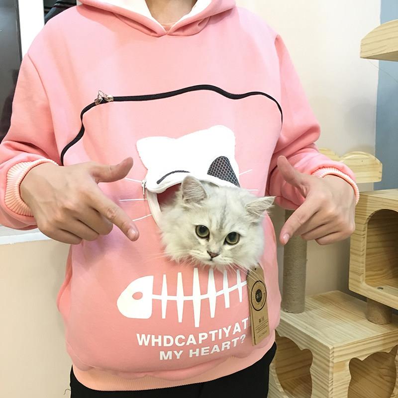 可以装宠物的衣服装猫的卫衣可以放猫撸猫服袋鼠服宠物衣服抱猫服