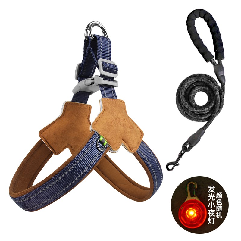 狗狗牵引绳中大型犬边牧柯基牵狗绳胸背带遛狗牵狗绳狗链子夏天用