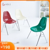 轻奢餐椅伊姆斯休闲椅中古铁艺靠背椅简约家居椅子家用书桌椅凳子