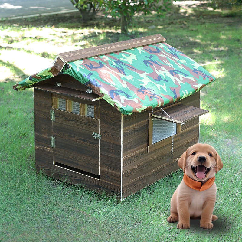 防雨防水户外实h木室外大型犬木狗屋狗窝猫窝狗笼泰迪狗窝狗房狗