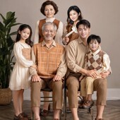 一家六口全家福主题装 2024新款 儿童影楼服装 亲子装 全家福摄影服装