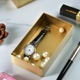 一纪家居 客厅水杯置物盘珠宝首饰收纳盒 北欧黄铜金属长方形托盘