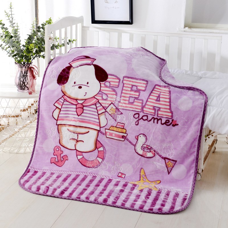 双层超柔法兰绒卡通婴儿童毯加厚四季通用幼儿园毛毯宝宝午睡盖毯