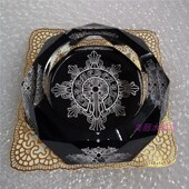 饰摆件 奢华装 水晶玻璃烟灰缸客厅办公室家居桌面茶几时尚 图案个性