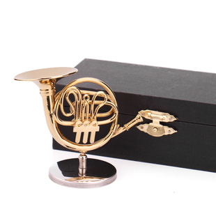 圆号模型摆件乐器模型管乐迷你法国号纯铜圆号胸针圆号车摆饰客厅