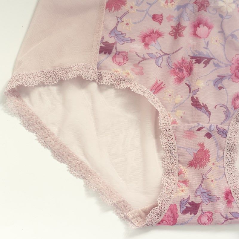 爱比娜网纱透气薄款透明内裤女舒适高腰大码纯棉裆蕾丝三角裤C458