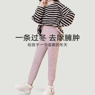 女童保暖裤校服神器中学生冬季加绒加厚卫生裤子中大童内穿儿童棉