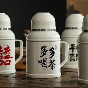 复古小暖壶316不锈钢办公家用泡茶壶焖茶壶养生壶 机械显温新中式