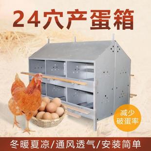 散养鸡产蛋箱大容量12穴24穴双层蛋鸡用下蛋窝畜牧养殖人工集蛋箱