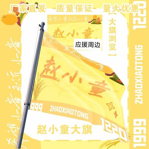 赵小童大旗明星演唱会赵小童应援旗户外打卡音乐节应援旗定制