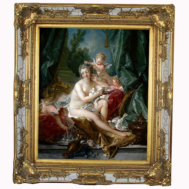 油画框欧式复古实木框仿古金金红色做旧宽度厘米雕镜框