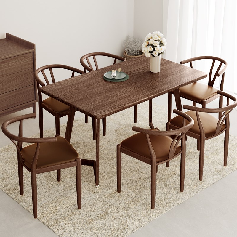 餐桌家用小户型长方形实木饭桌出租房桌椅餐饮商用快餐店桌子