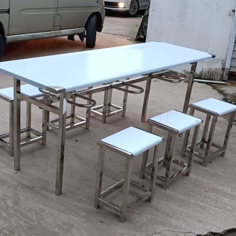 公司食堂餐桌学校学生工厂员工挂凳分体餐桌椅人,住宅家具,不锈钢/PVC餐桌,淘宝优惠券,粉丝福利购,淘宝优惠卷