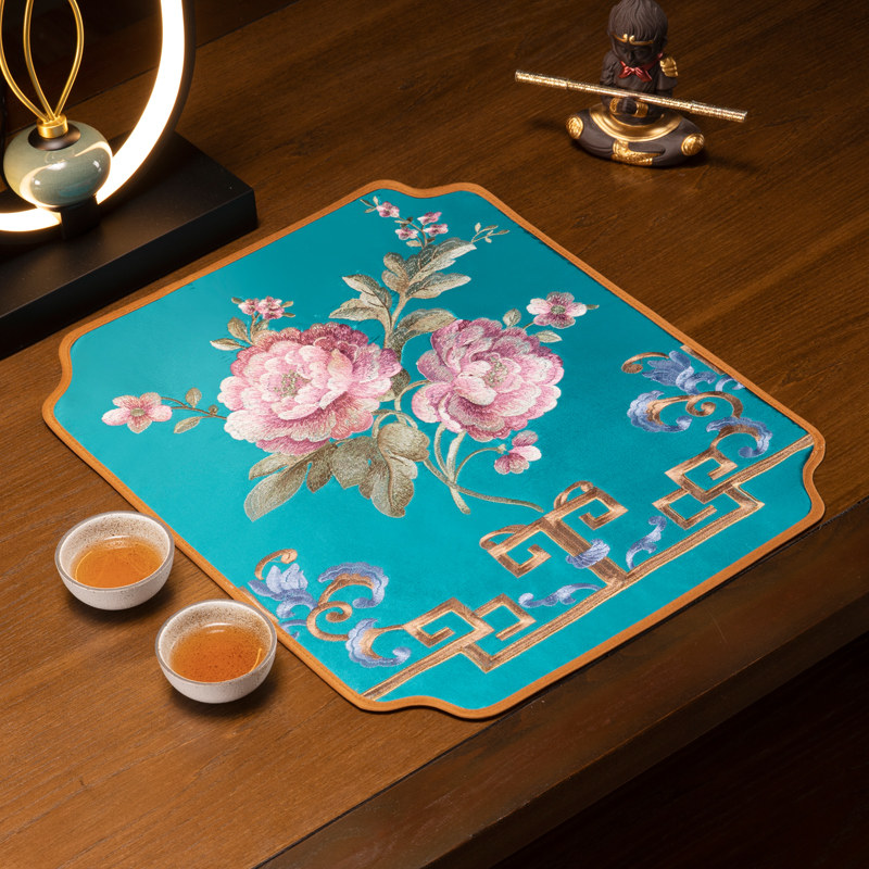 餐垫高级感桌子隔热垫刺绣新防滑茶室茶垫仿真丝垫子家用定制,居家布艺,餐垫,淘宝优惠券,粉丝福利购,淘宝优惠卷