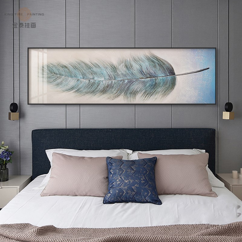 床头画现代简约卧室墙面装饰装饰画壁画轻奢背景墙创意铝合金挂画图片