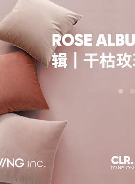 LIVING inc豆沙粉天鹅绒 沙发抱枕ins风沙发靠垫公主靠枕少女心床