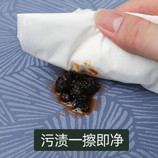 加厚防水防油防烫免洗家用北欧简约PVC酒店长方餐桌台布桌垫