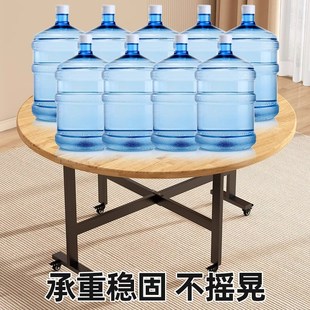 实木折叠餐桌客厅家用吃饭桌子可折叠圆桌小户型桌子餐厅大圆桌子